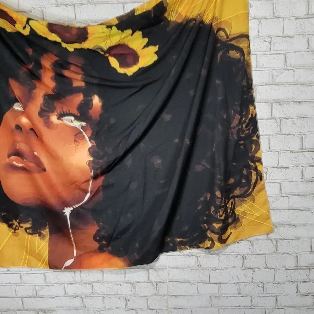 Graphic lady wall tapestry